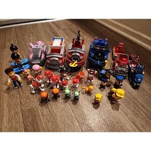 Paw Patrol Toy Lot Characters Vehicles Rocky Chase Ryder Marshall 36 Pieces